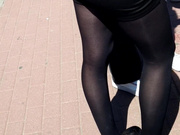 Sexy Polish slut in tight dress & shiny black pantyhose