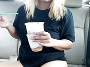 Horneykitten car public pussy