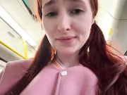 SnappyHappy exhibitionism show in public bus