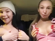 Swedish Babe Alvanovaa & Nathalie Isberg Flashing Tits