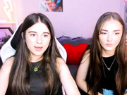 Stasy_4u and Miki_Nikki kiss and fake rub