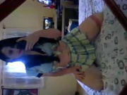 shemale pietra masturbate and cum in the mirror