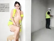 Skinny Asian Cutie ☆ Bates & Squirts at Work Site