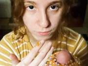 BrujitaRoja Cum Eating Donut