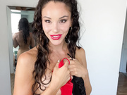 TRANSPARENT DRESS TRY ON - red and black salsa dresses