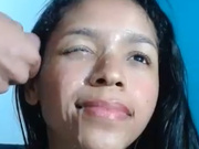 ariannaesther - latina's face splashed with cum