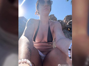 SweetSirenn flashing her pussy and tits as men watch