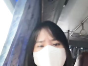 May-Squirt busty Asian nude & masturbating in bus