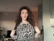 Sexy Polish slut in miniskirt and glossy tan pantyhose