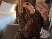 Sexy Polish blonde slut in miniskirt & black pantyhose 3