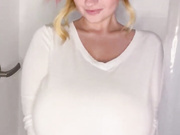 Big natural tits shower and wet tshirt tease