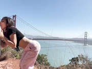 Couple fucks outside by the Golden Gate