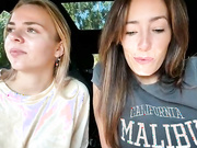 SweetAlegra_ and his friend show pussy in car