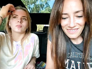 SweetAlegra_ and his friend show pussy in car