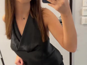 Julka Guzik in shorts and sexy silky black pantyhose 2