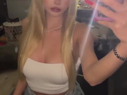 Sexy Polish slut in miniskirt and shiny nude pantyhose 8