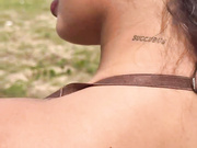 Brenda Trindade, outdoor blowjob with ahegao and facial