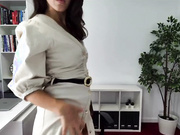 LegswAttitude - Long dress & golden lingerie