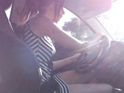 Andreza - Sweet Teen Masturbation In The Car In Public in private premium video