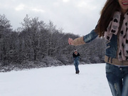 Sexxylorry - Play and cum in snow premium video