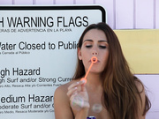 Rennaryann Naked Balloon Play At The Beach in private premium video