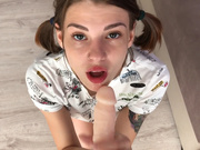 AniButler POV blowjob deepthroat messy spit HD