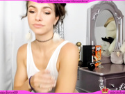 Chroniclove sloppy dildo bj and lush toy play