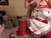 Rei Lark Super Sonico strips and fucks tentacle