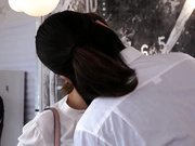 korean couple having sex in cafe