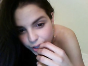 bambolina hot brunette fingers her teen pussy