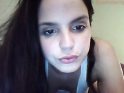 bambolina hot brunette fingers her teen pussy for you