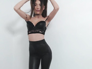 leather leggings tease