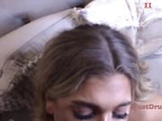 Blonde British Chav Suck and Fucks Her First BBC