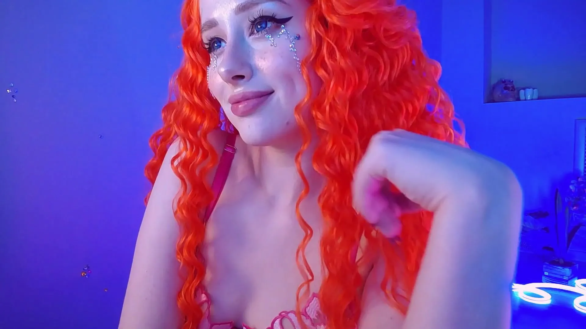 She sucks on a toy with intensity