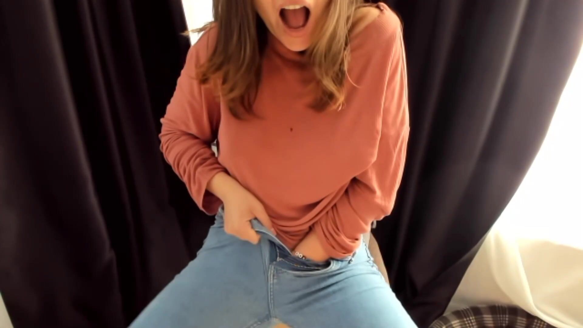 Nyconik squirts on her jeans