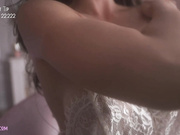 lucieoude - White lingerie putting cream on her body