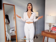 Anabella Galeano bra try on