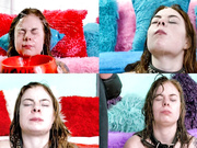 Riey Grey gets pissed on to clean the cum