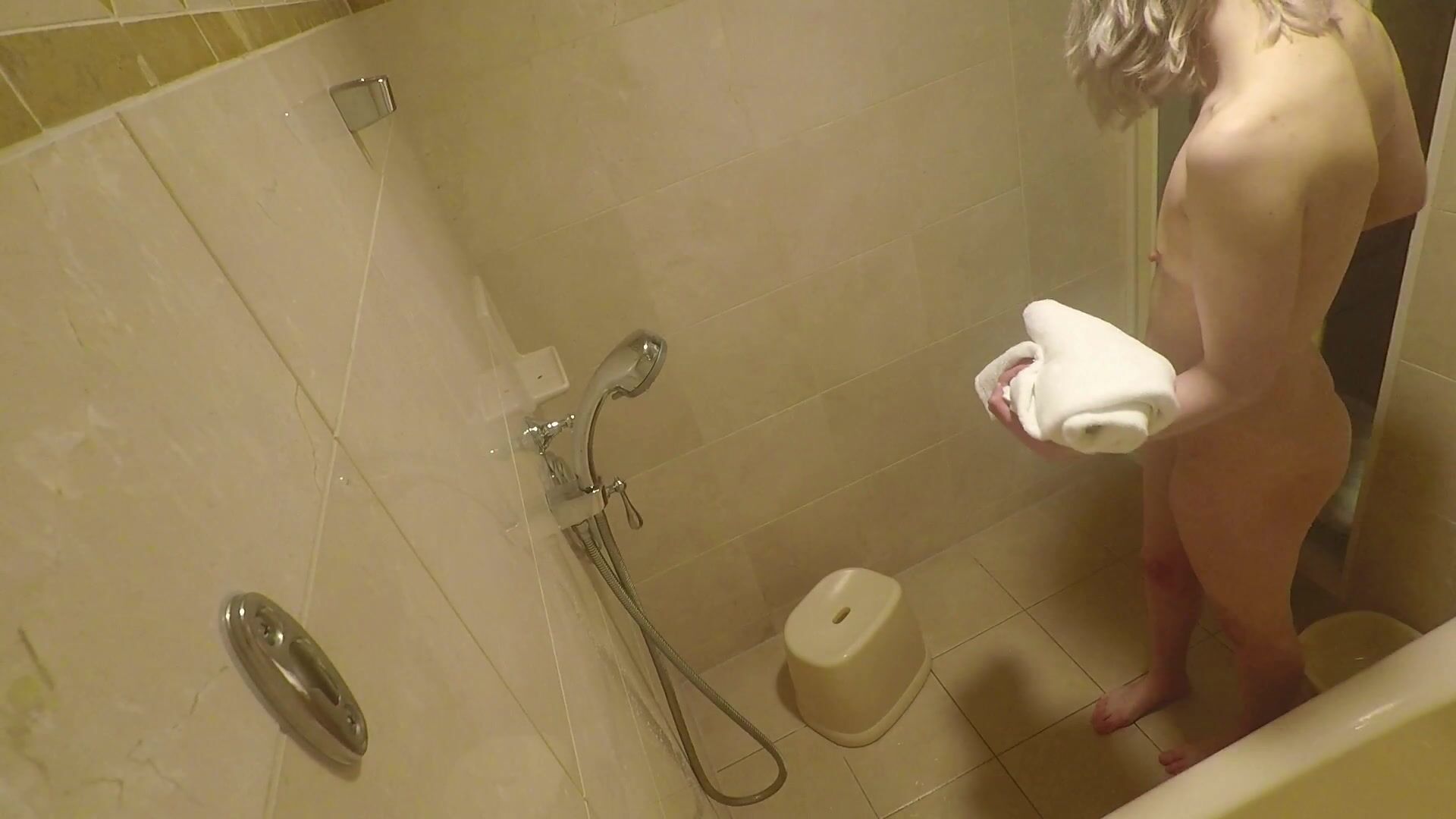 Shower Voyeur Dildo Cum