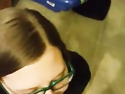 nerdy girl gets huge facial