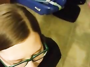 nerdy girl gets huge facial