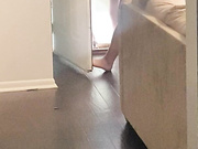 Girl spanking by delivery guy