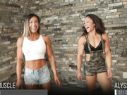 2 fbb's flexing and posing