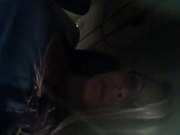 Horny girl sucking lollipop on the airplane