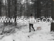 Beshine in the woods in winter