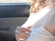 Blue eyed gypsy playing with trucker