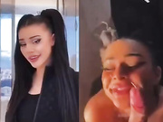 Tiktok star sucking and getting cum all over her face