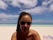 ImMeganLive - Public Footjob on the Beach