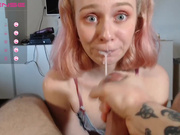 mini_milk_ pov blowjob, cum in face and mouth