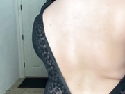 Ruby Red - Strip Leopard Mesh Transparent Bodysuit Only